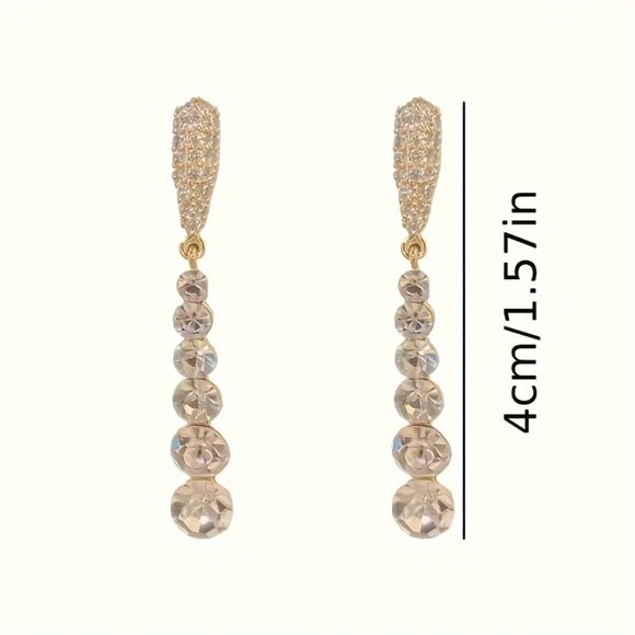 Elegant Vintage-Inspired Long Tassel Earrings with Sparkling Zirconia - Picture 6 of 6